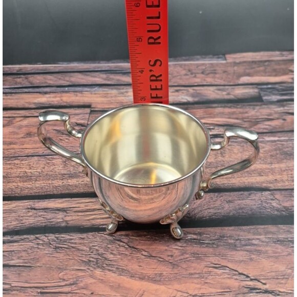 VTG Poole Silver Company 2500 Old English Style Footed Creamer & Open Sugar Bowl - Picture 11 of 15